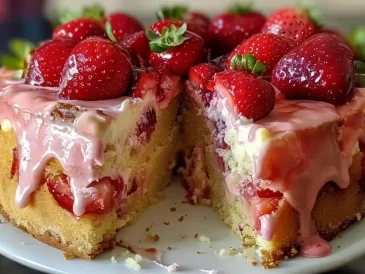 Strawberry Earthquake Cake