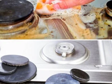 Gas cooker grates cleaning