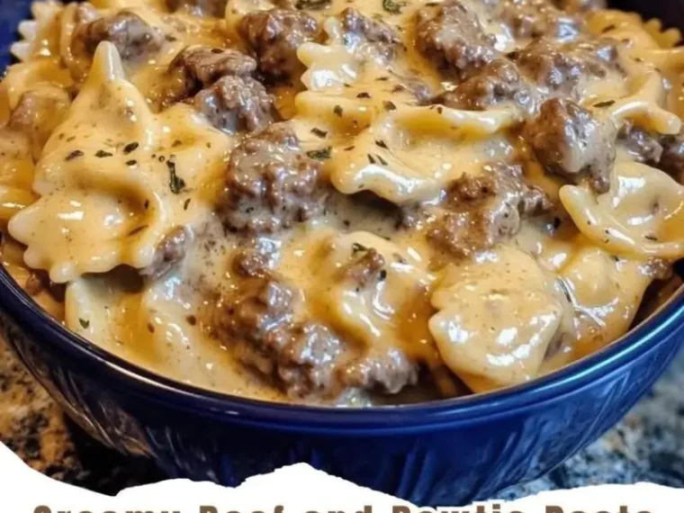 Creamy Beef and Bowtie Pasta