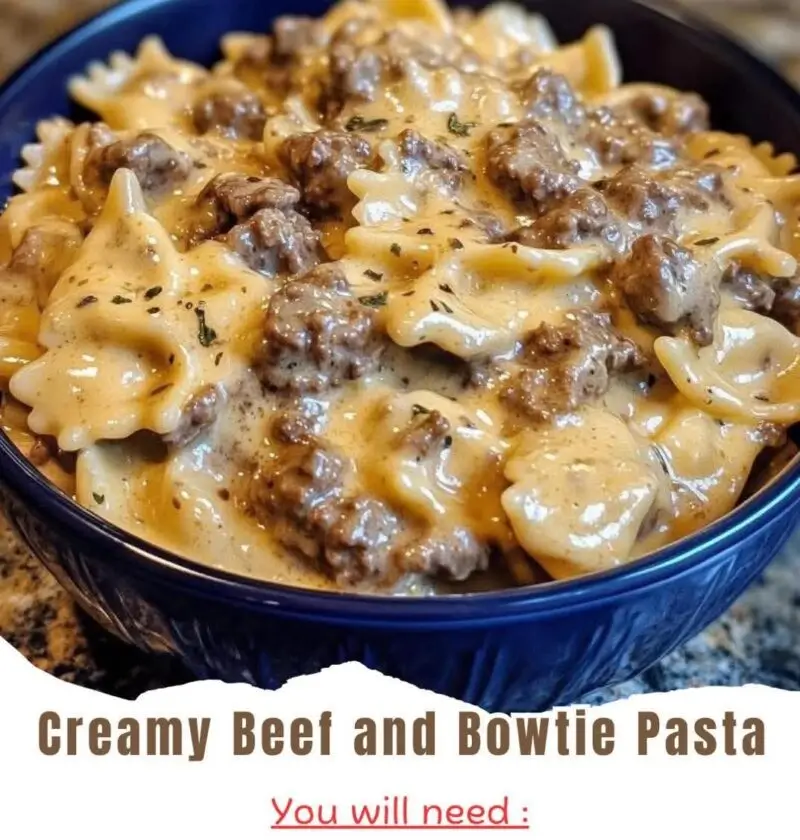 Creamy Beef and Bowtie Pasta